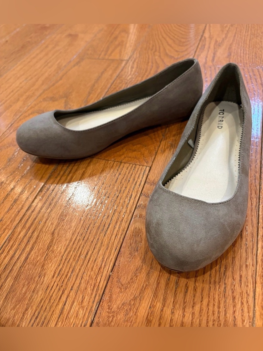 Torrid Taupe Faux Suede Ballet Flats – Size 9W